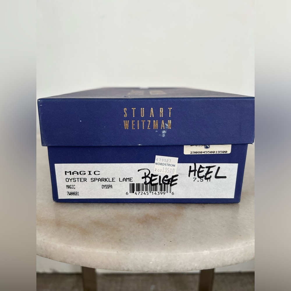 Stuart Weitzman Bone Shimmer 3.5” Heel Size 7.5 - image 3